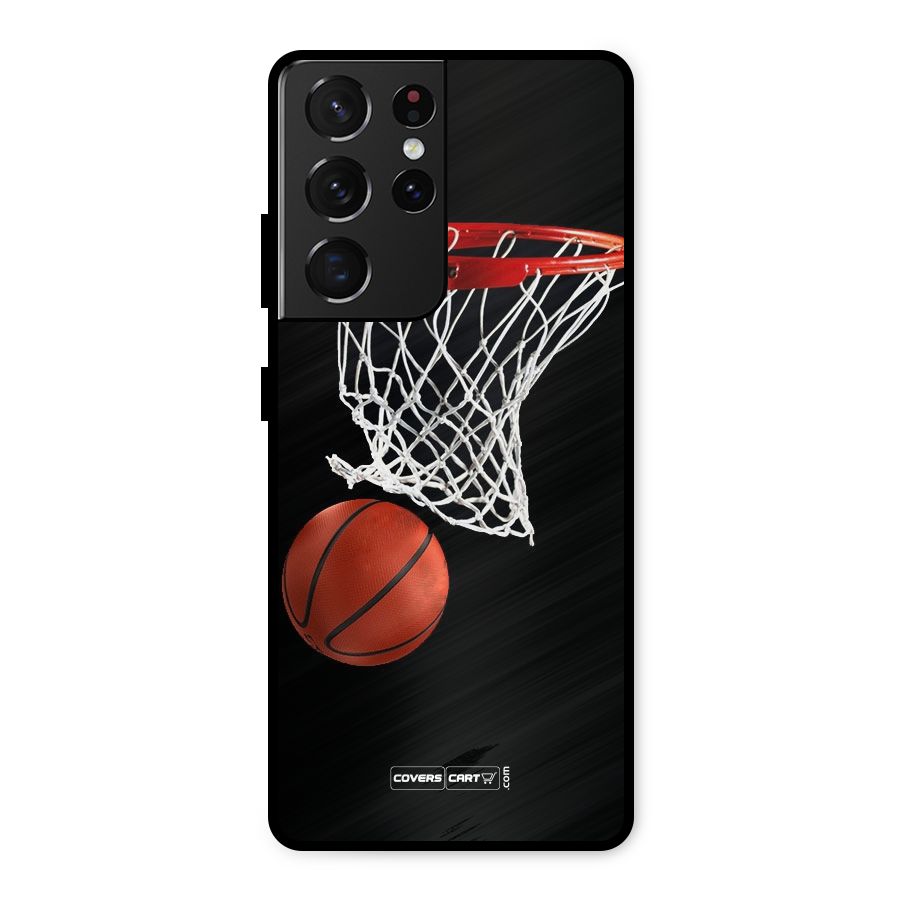 Basketball Metal Back Case for Galaxy S21 Ultra 5G