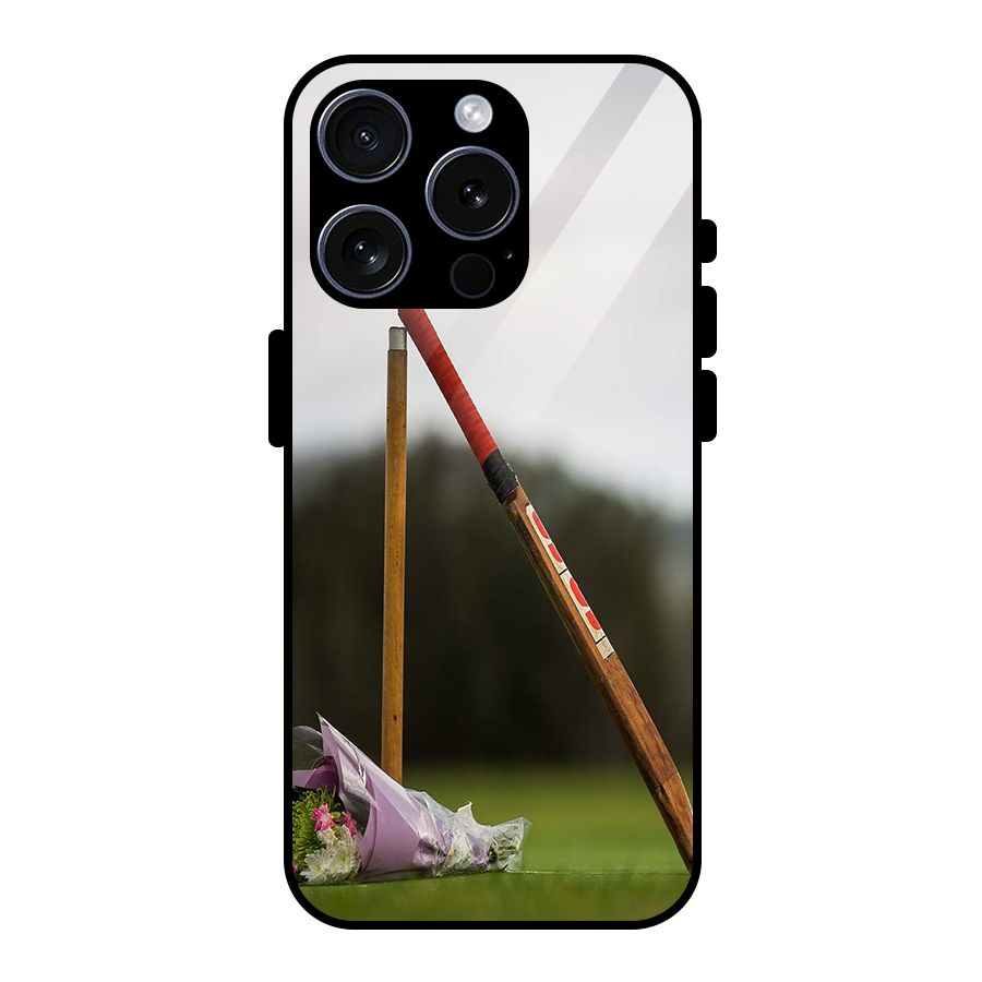 Bat Wicket Glass Back Case for iPhone 15 Pro