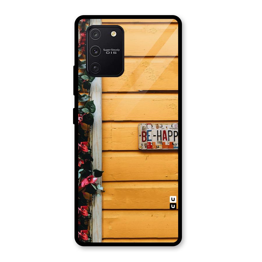 Be Happy Yellow Wall Glass Back Case for Galaxy S10 Lite