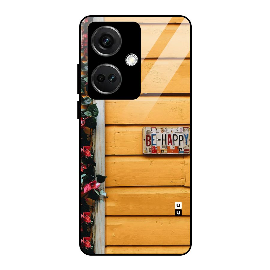 Be Happy Yellow Wall Glass Back Case for OnePlus Nord CE 3 5G