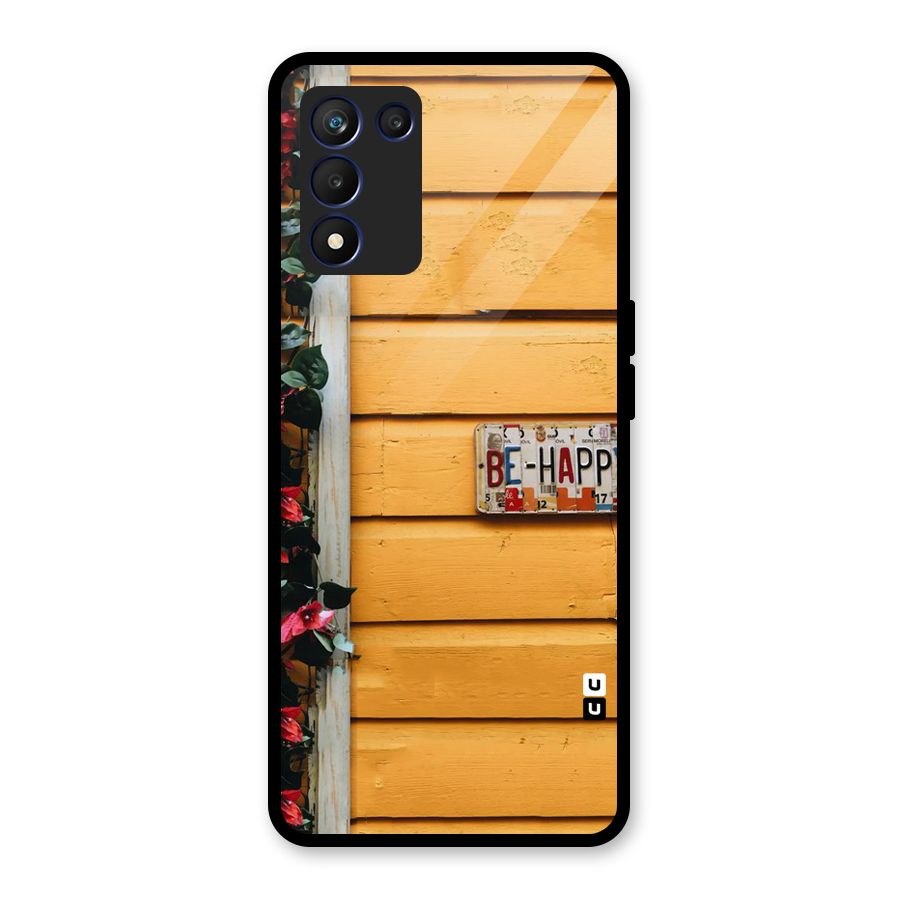 Be Happy Yellow Wall Glass Back Case for Realme 9 5G Speed