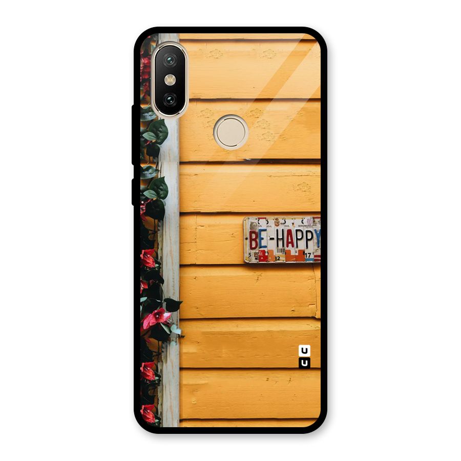 Be Happy Yellow Wall Glass Back Case for Redmi A2