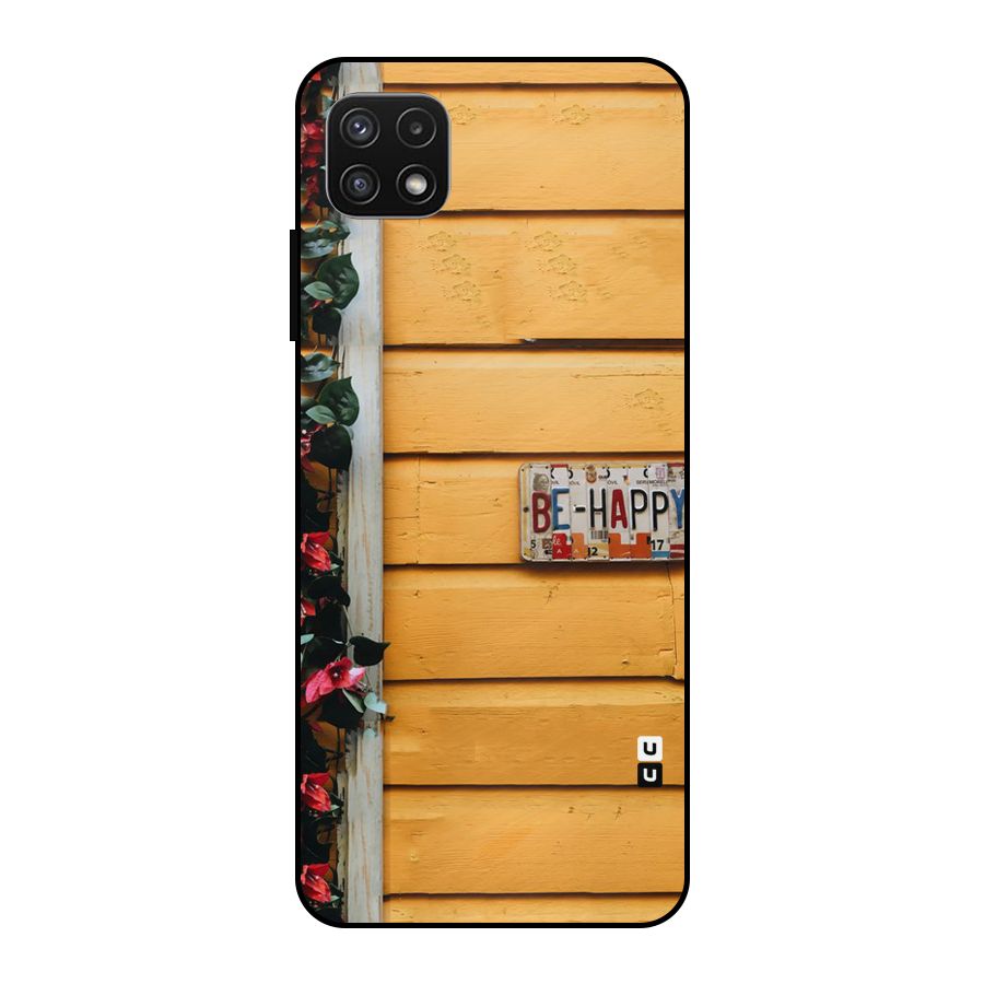 Be Happy Yellow Wall Metal Back Case for Galaxy A22 5G