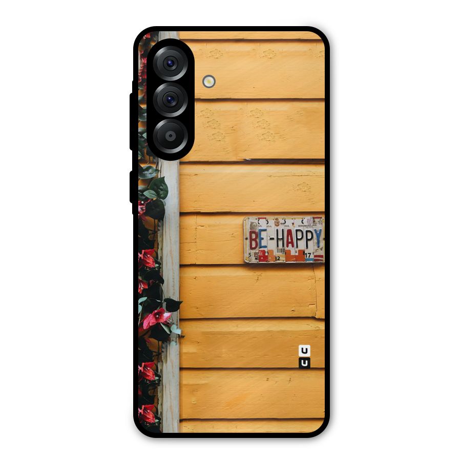 Be Happy Yellow Wall Metal Back Case for Galaxy A36