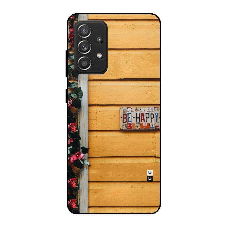 Be Happy Yellow Wall Metal Back Case for Galaxy A52s 5G