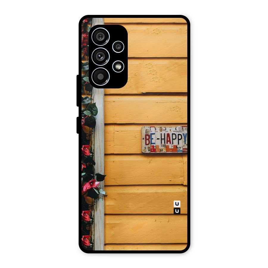 Be Happy Yellow Wall Metal Back Case for Galaxy A53 5G