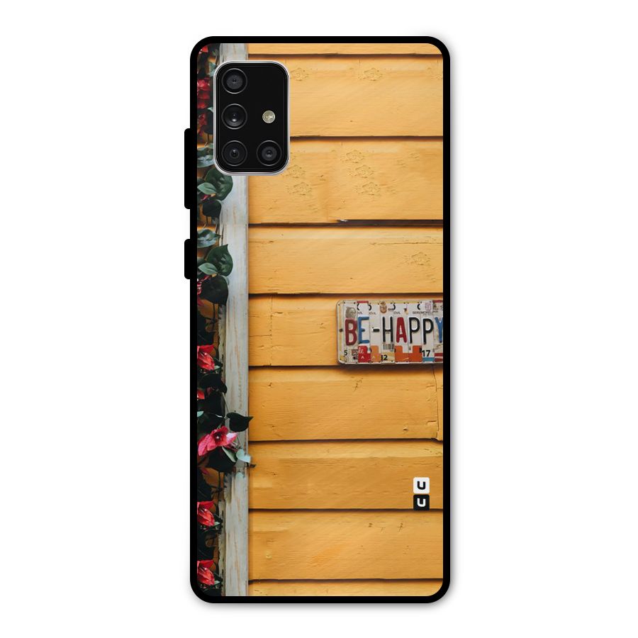 Be Happy Yellow Wall Metal Back Case for Galaxy A71
