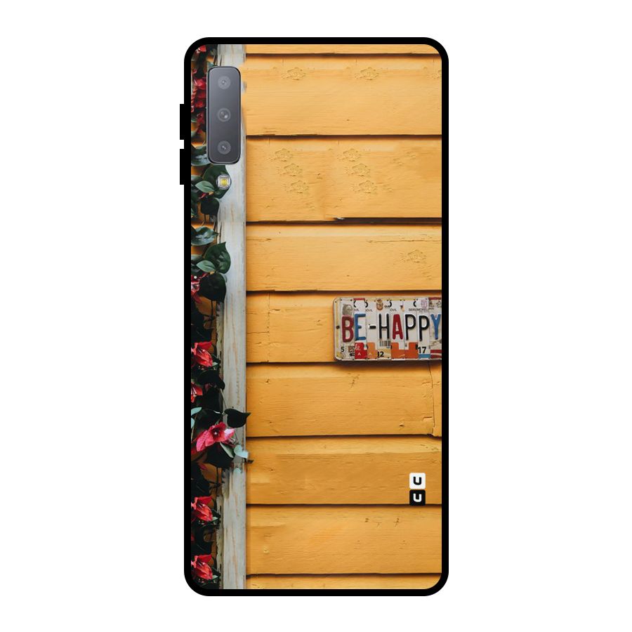 Be Happy Yellow Wall Metal Back Case for Galaxy A7 (2018)