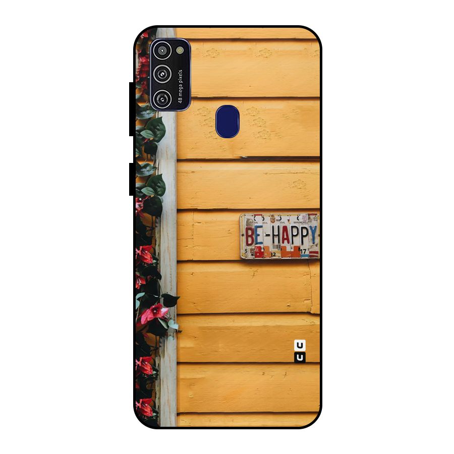 Be Happy Yellow Wall Metal Back Case for Galaxy M30s
