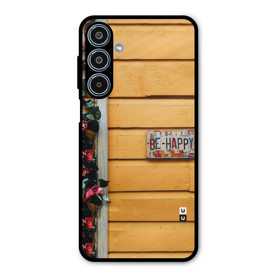 Be Happy Yellow Wall Metal Back Case for Galaxy M35