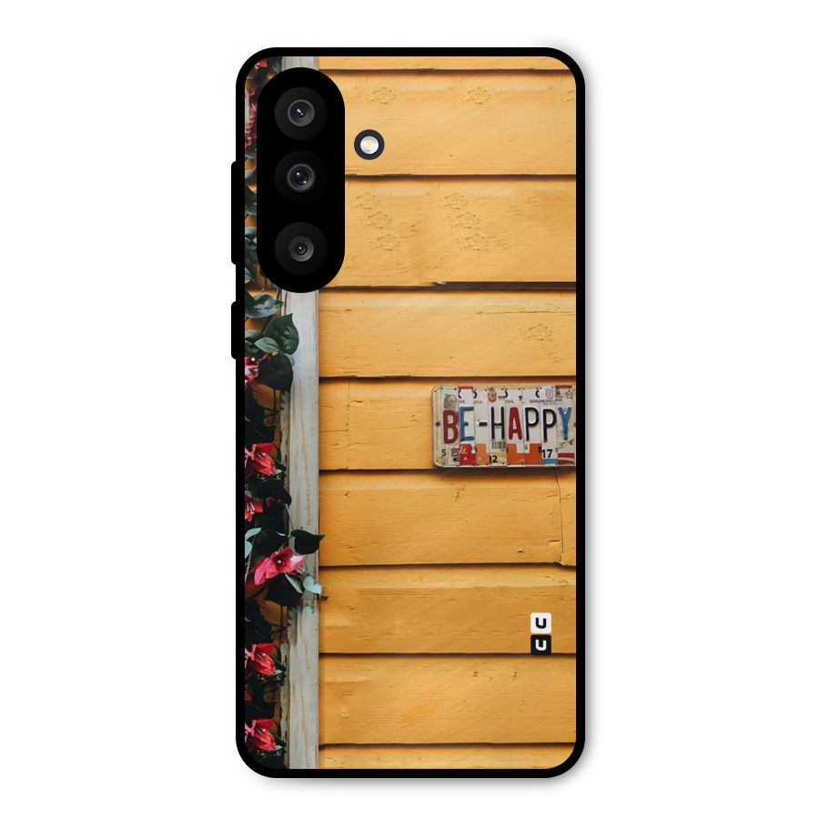 Be Happy Yellow Wall Metal Back Case for Galaxy M56