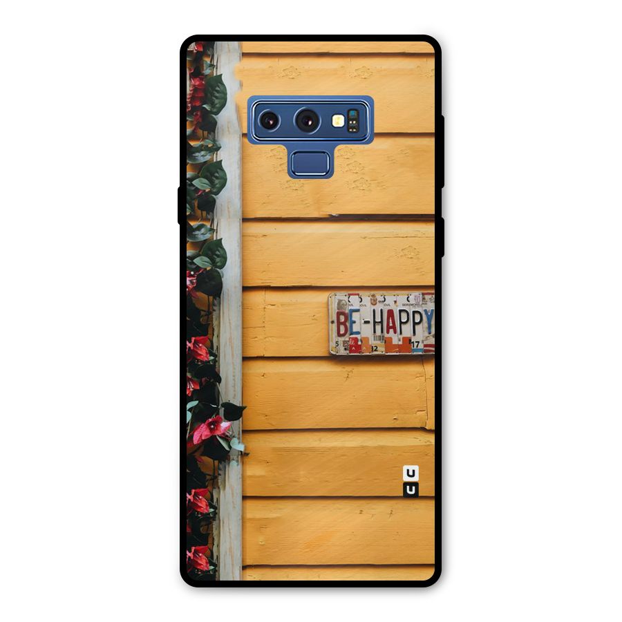 Be Happy Yellow Wall Metal Back Case for Galaxy Note 9
