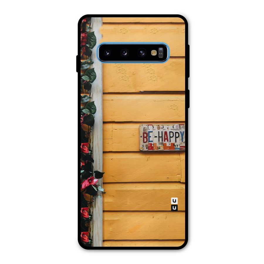 Be Happy Yellow Wall Metal Back Case for Galaxy S10