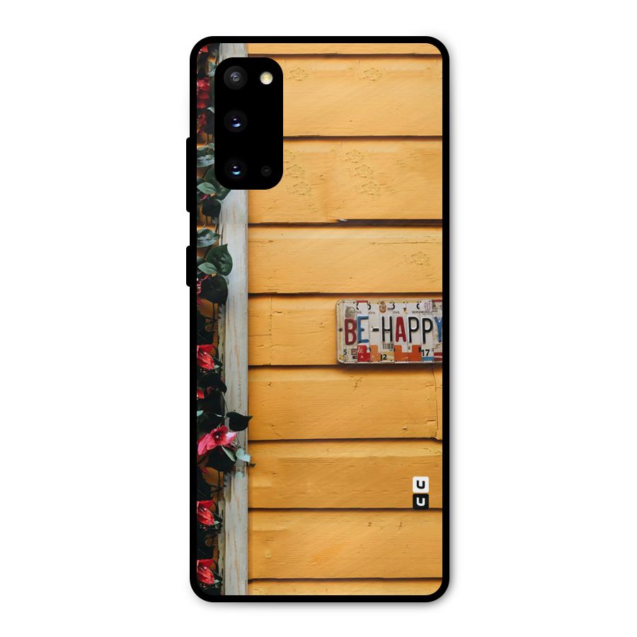 Be Happy Yellow Wall Metal Back Case for Galaxy S20