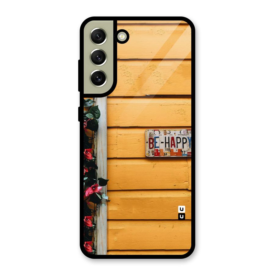 Be Happy Yellow Wall Metal Back Case for Galaxy S21 FE 5G (2023)