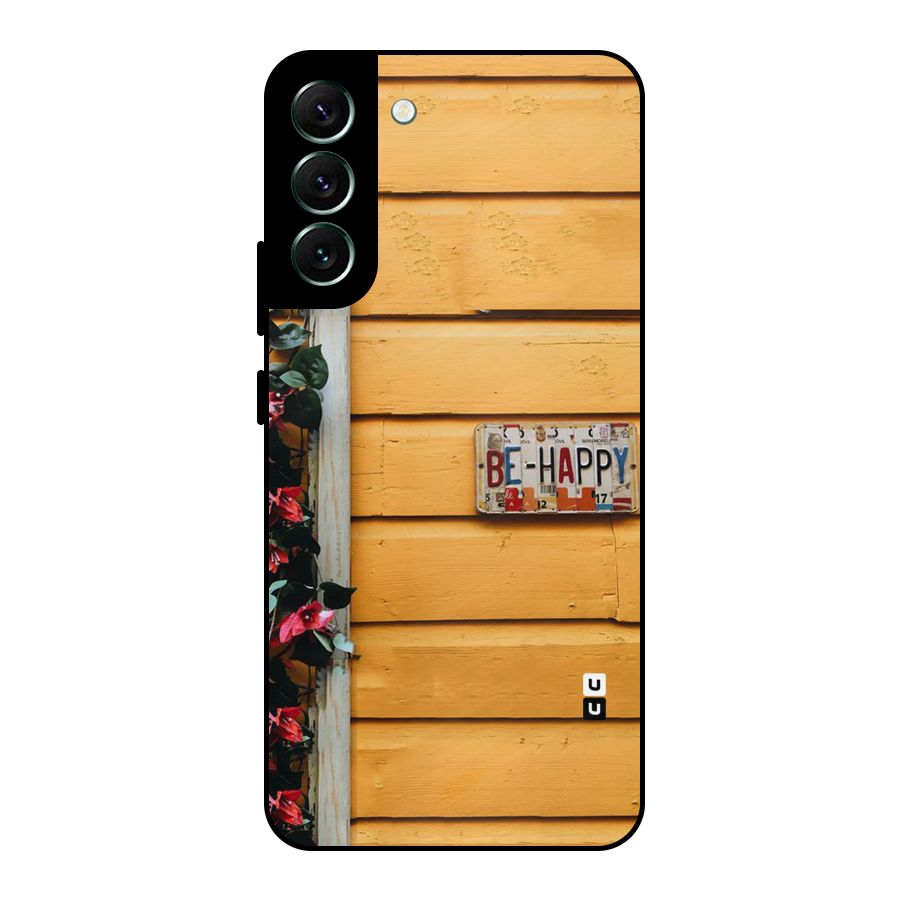 Be Happy Yellow Wall Metal Back Case for Galaxy S22 Plus 5G