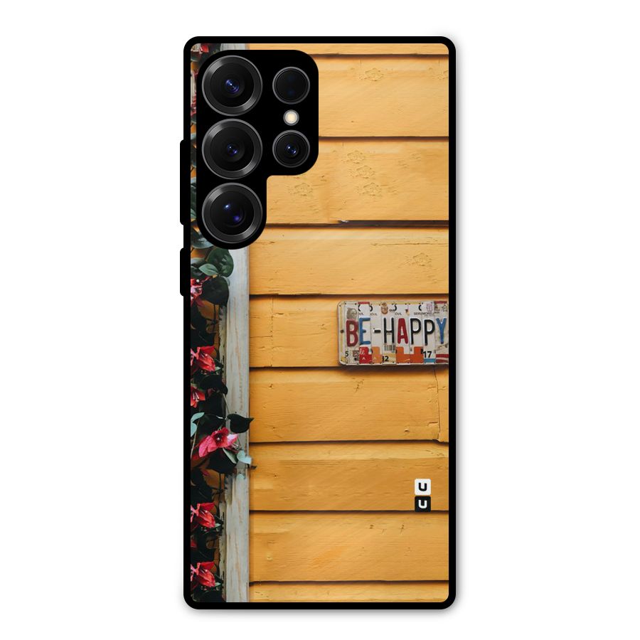 Be Happy Yellow Wall Metal Back Case for Galaxy S25 Ultra