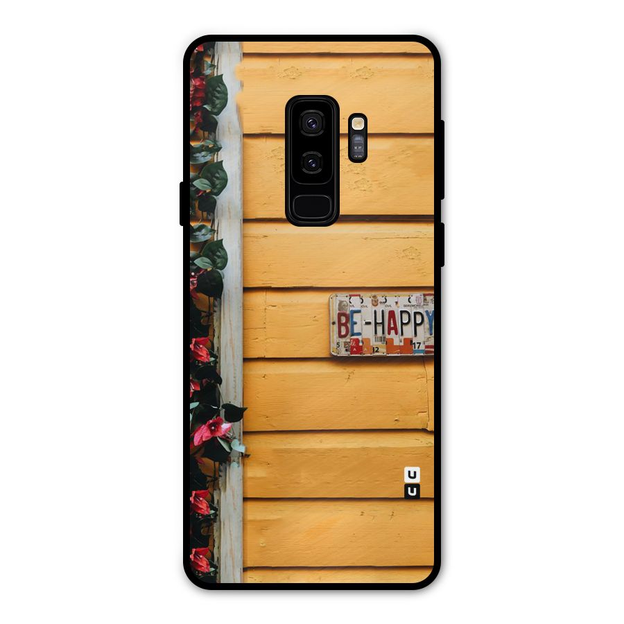 Be Happy Yellow Wall Metal Back Case for Galaxy S9 Plus