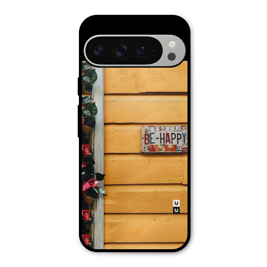 Be Happy Yellow Wall Metal Back Case for Google Pixel 9 Pro XL