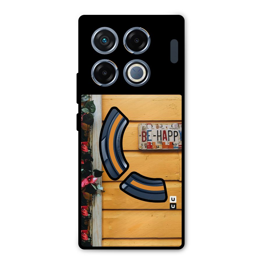 Be Happy Yellow Wall Metal Back Case for Infinix GT 20 Pro