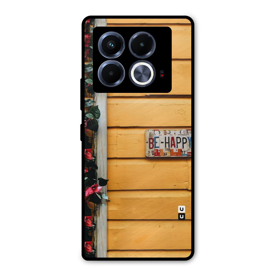 Be Happy Yellow Wall Metal Back Case for Infinix Note 40 5G