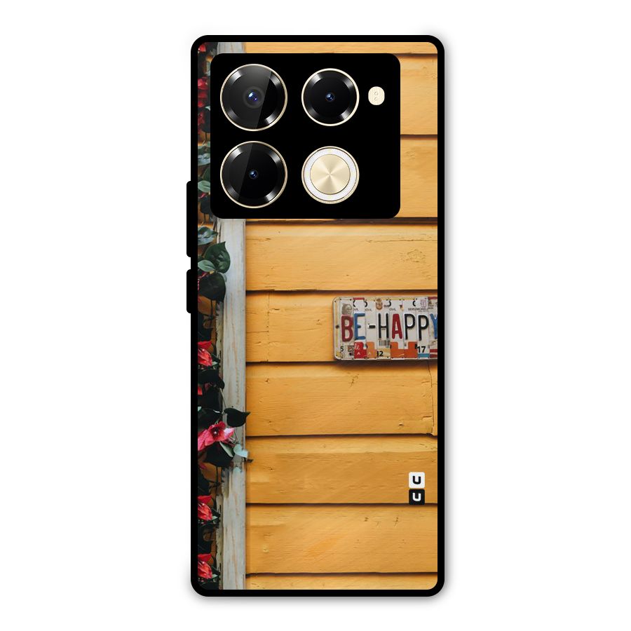 Be Happy Yellow Wall Metal Back Case for Infinix Note 40 Pro Plus