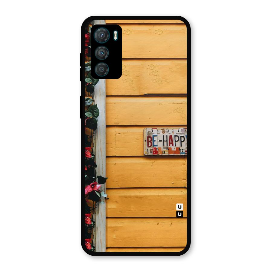 Be Happy Yellow Wall Metal Back Case for Moto G42