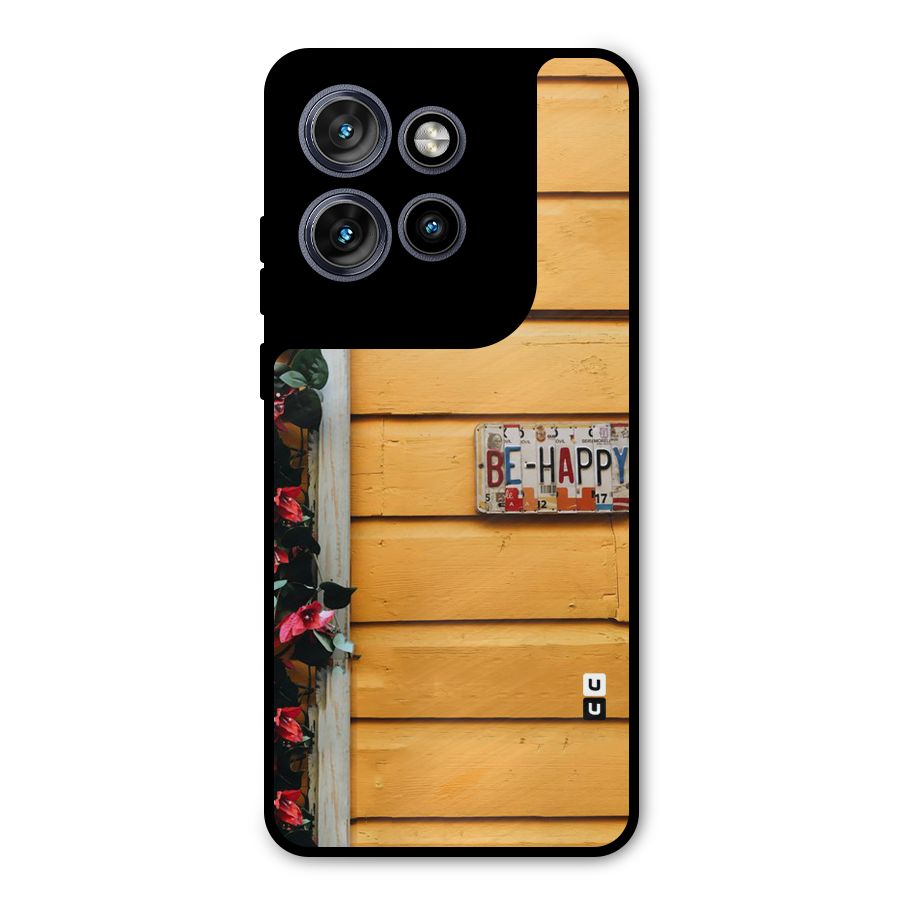 Be Happy Yellow Wall Metal Back Case for Motorola Edge 50 Neo