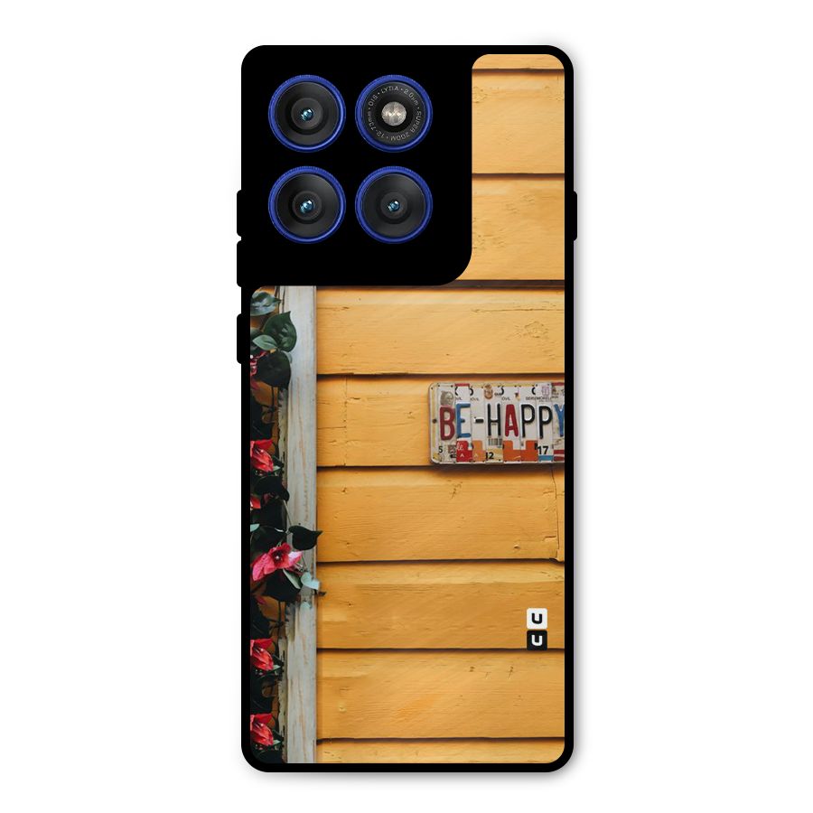 Be Happy Yellow Wall Metal Back Case for Motorola Edge 60 Pro