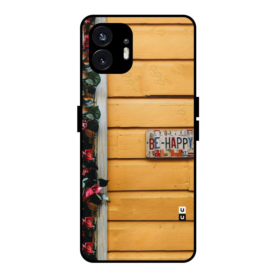 Be Happy Yellow Wall Metal Back Case for Nothing Phone 2