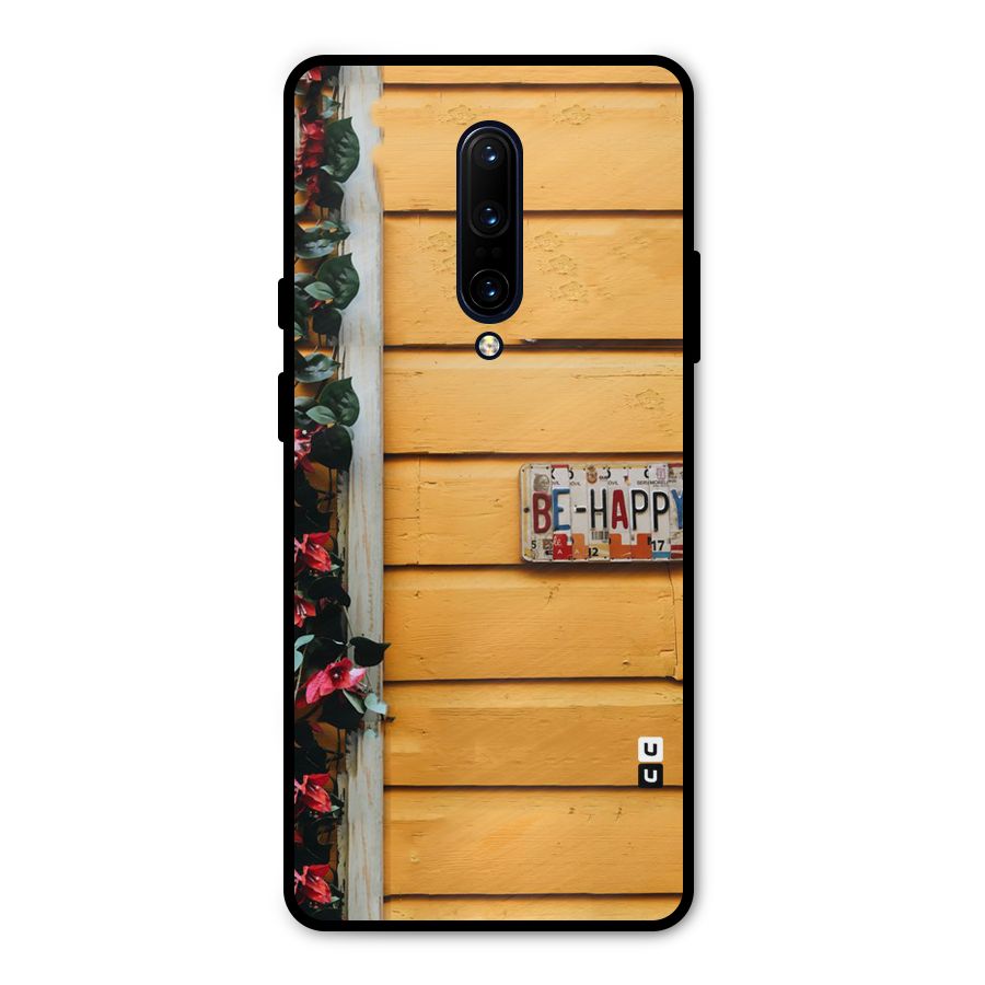Be Happy Yellow Wall Metal Back Case for OnePlus 7 Pro