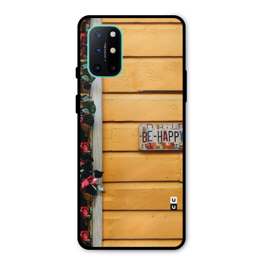 Be Happy Yellow Wall Metal Back Case for OnePlus 8T