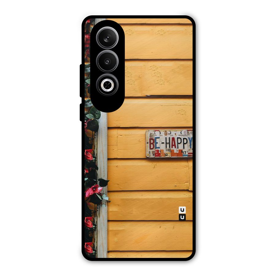Be Happy Yellow Wall Metal Back Case for OnePlus Nord CE4