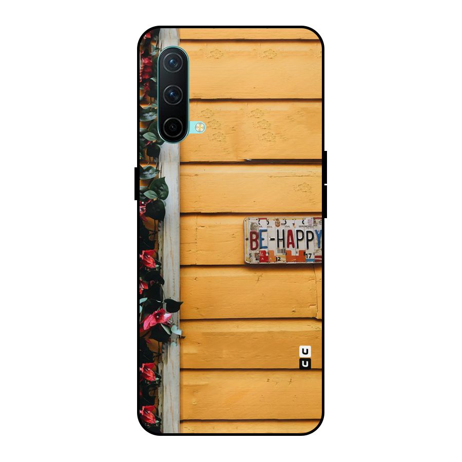Be Happy Yellow Wall Metal Back Case for OnePlus Nord CE 5G