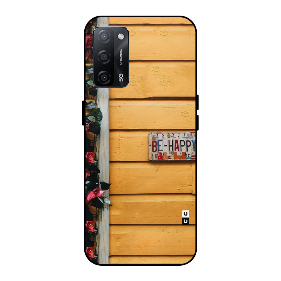 Be Happy Yellow Wall Metal Back Case for Oppo A53s 5G