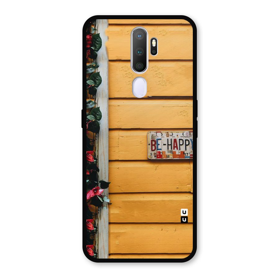 Be Happy Yellow Wall Metal Back Case for Oppo A9 (2020)