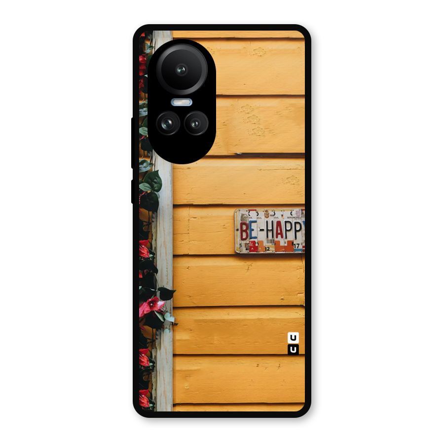 Be Happy Yellow Wall Metal Back Case for Oppo Reno10
