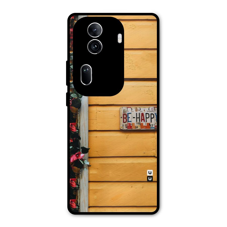 Be Happy Yellow Wall Metal Back Case for Oppo Reno11 Pro 5G