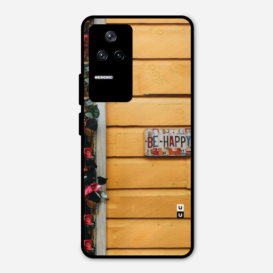 Be Happy Yellow Wall Metal Back Case for Poco F4 5G