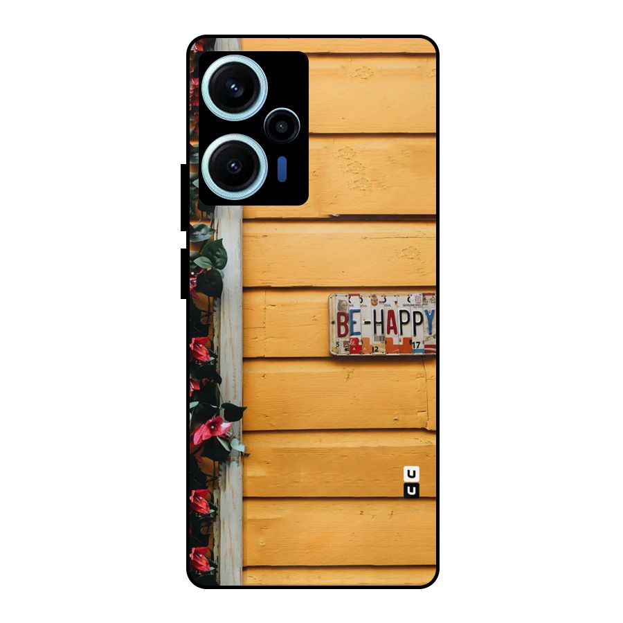 Be Happy Yellow Wall Metal Back Case for Poco F5
