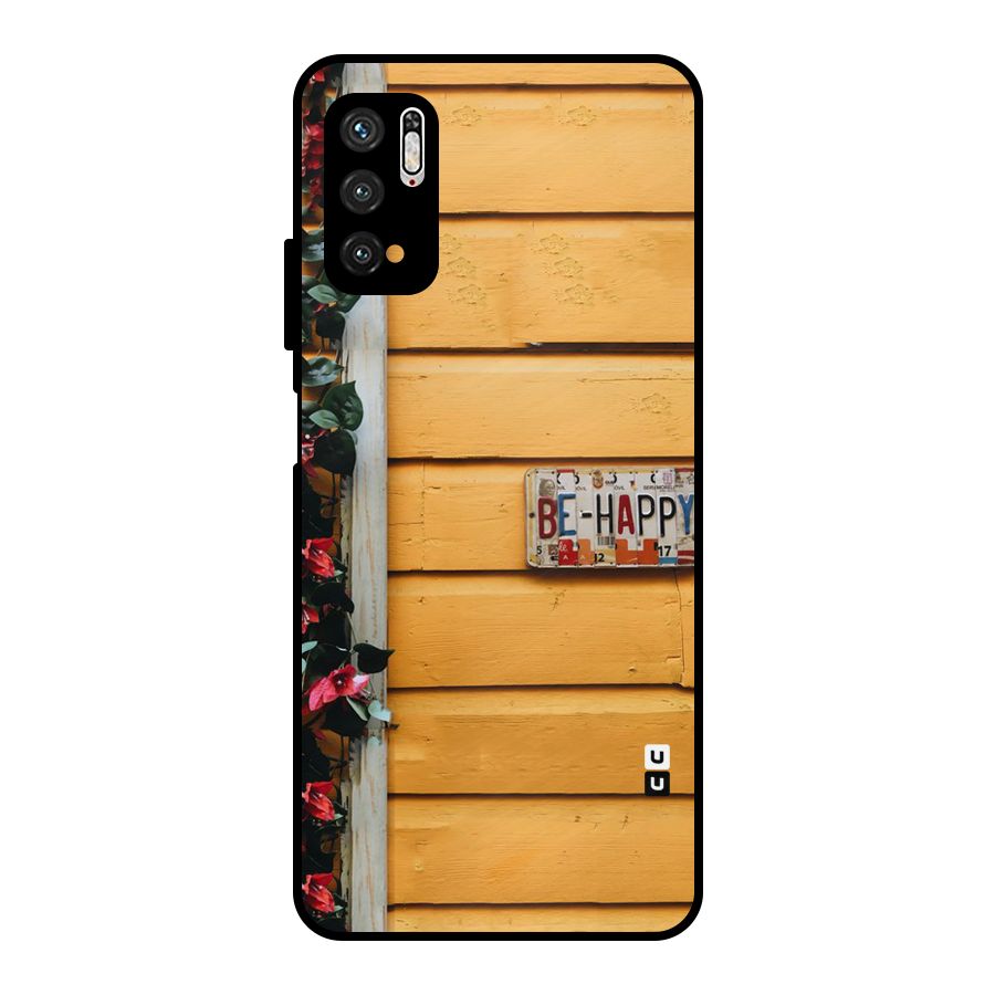 Be Happy Yellow Wall Metal Back Case for Poco M3 Pro 5G
