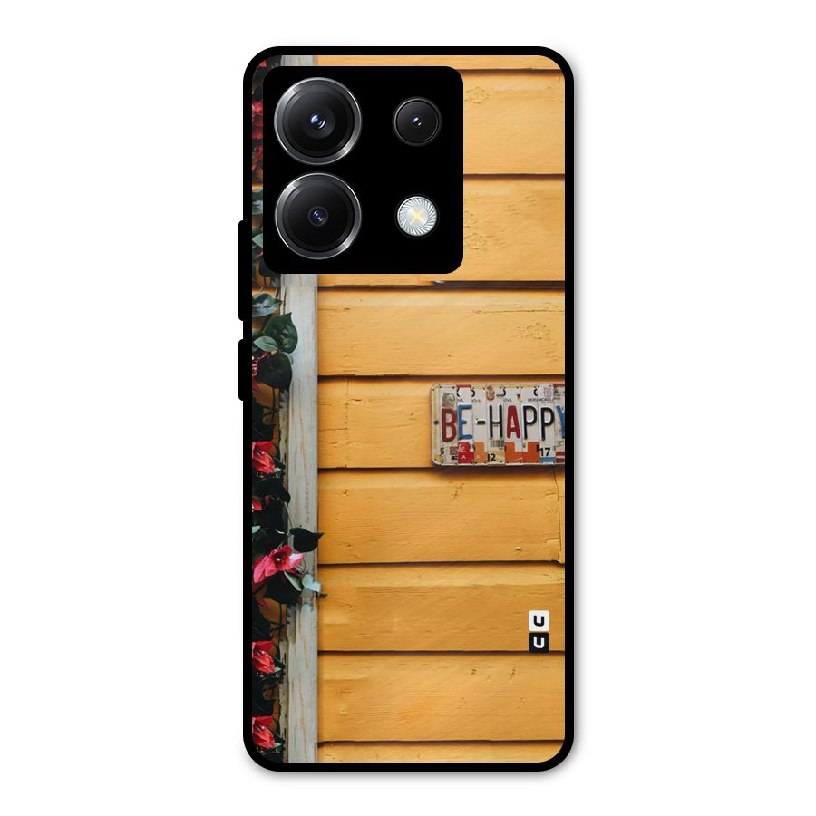 Be Happy Yellow Wall Metal Back Case for Poco X6