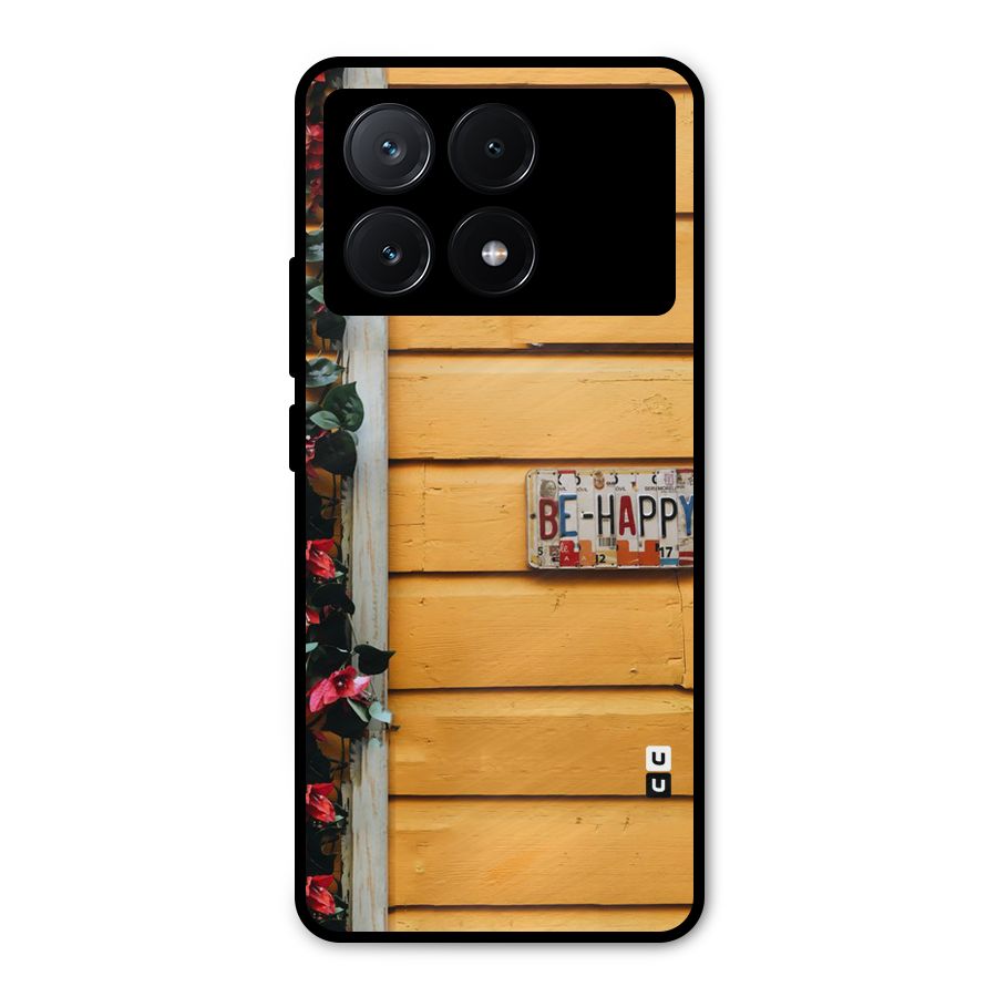 Be Happy Yellow Wall Metal Back Case for Poco X6 Pro