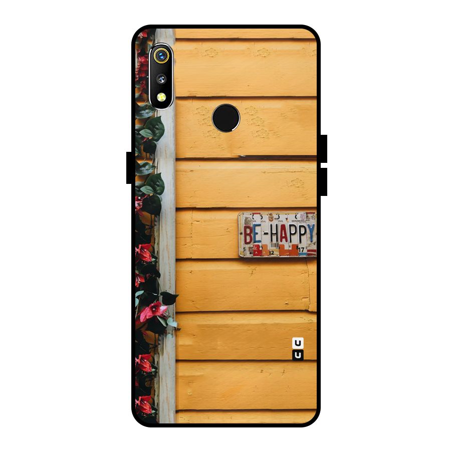 Be Happy Yellow Wall Metal Back Case for Realme 3i