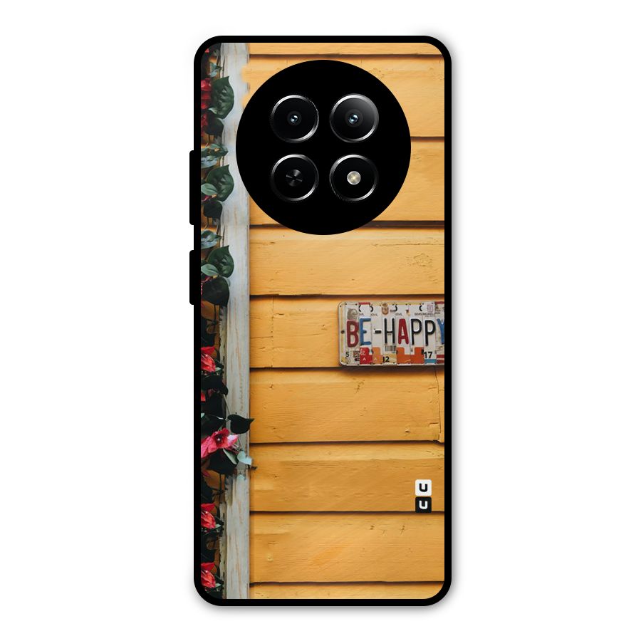 Be Happy Yellow Wall Metal Back Case for Realme Narzo 70x 5G