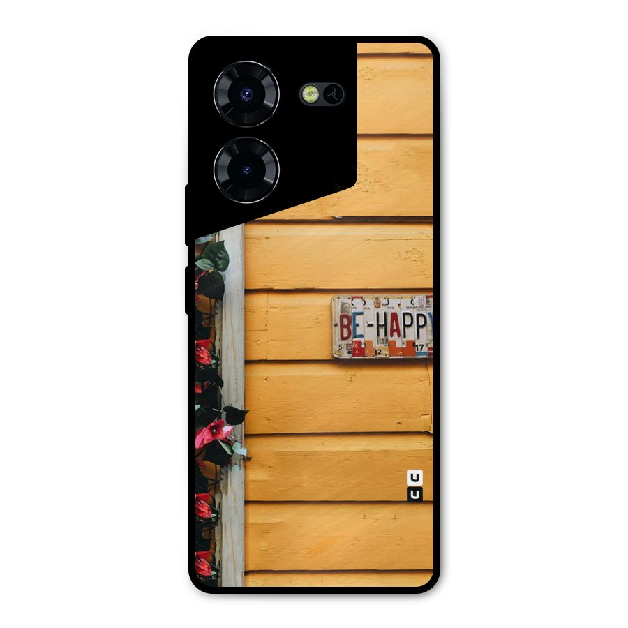 Be Happy Yellow Wall Metal Back Case for Tecno Pova 5 Pro 5G
