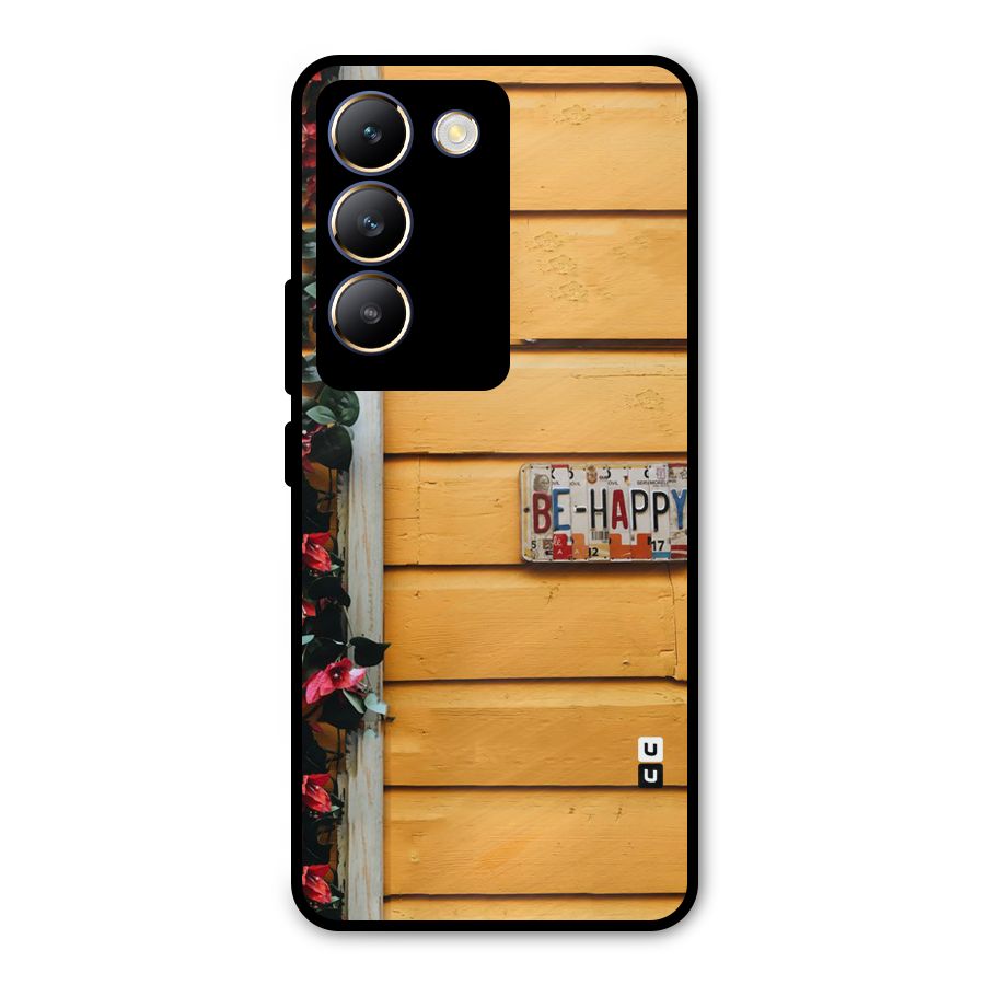 Be Happy Yellow Wall Metal Back Case for Vivo T3 5G
