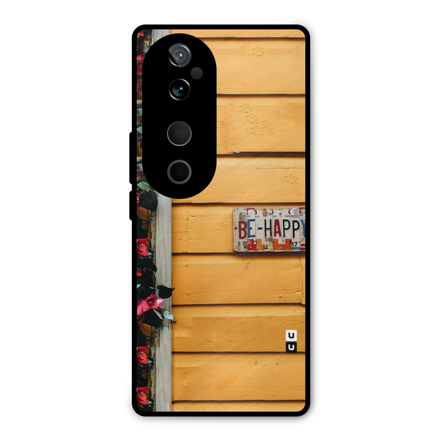 Be Happy Yellow Wall Metal Back Case for Vivo T3 Ultra