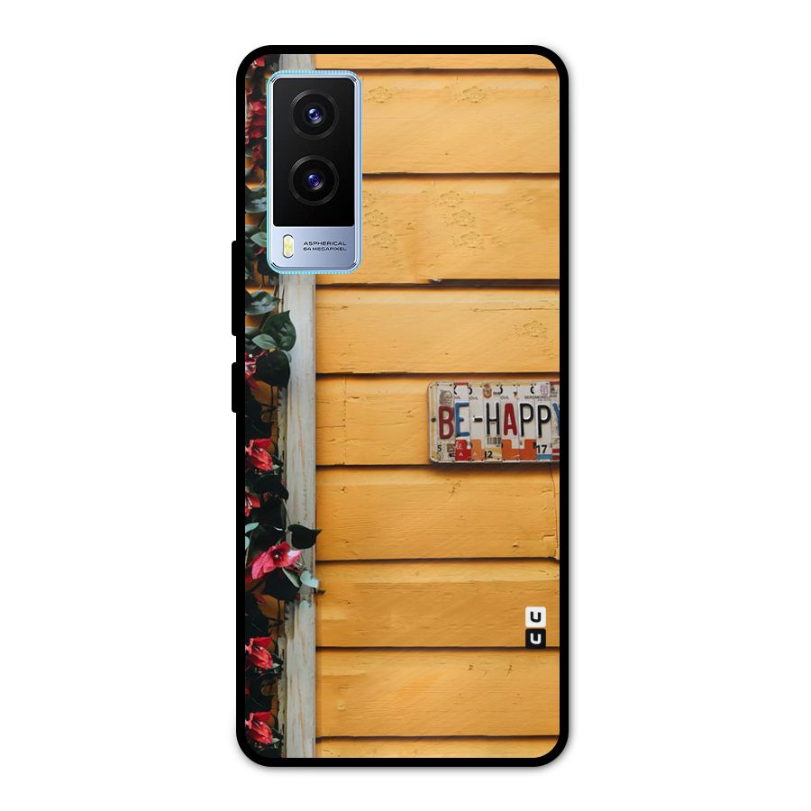 Be Happy Yellow Wall Metal Back Case for Vivo V21e 5G