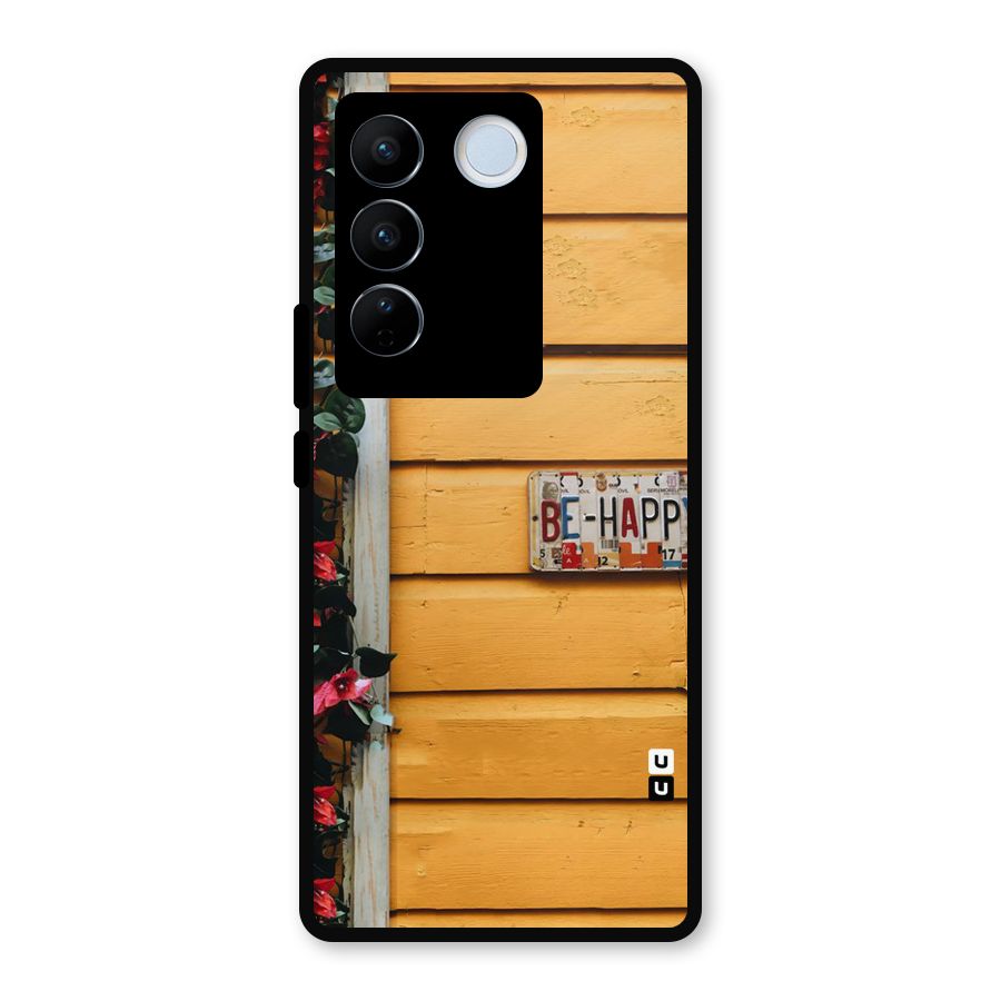 Be Happy Yellow Wall Metal Back Case for Vivo V27